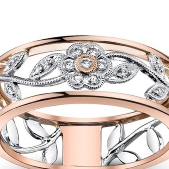 WHITE TOPAZ FLORAL RING - Picture 4 of 5